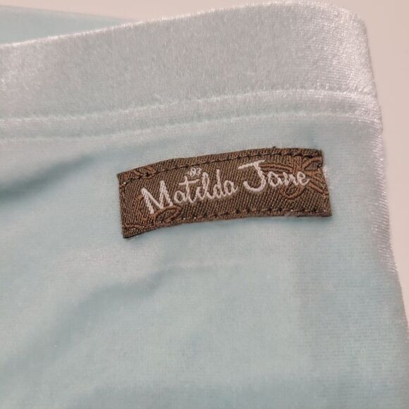 FROZEN ELSA ICE BLUE VELOUR RUFFLE MATILDA JANE PINK BOW BOHO STRETCH PANTS 10 - Picture 2 of 7